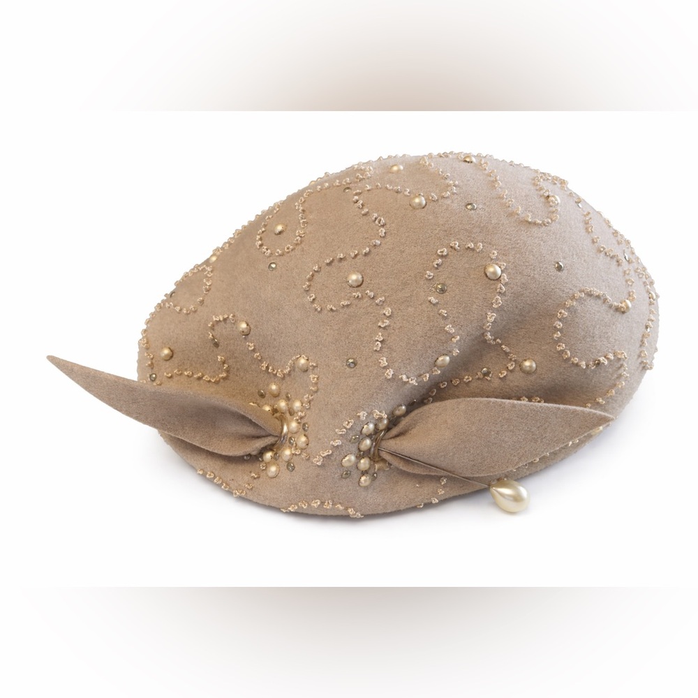 1940s/50s Grey Wool Hat with Beading